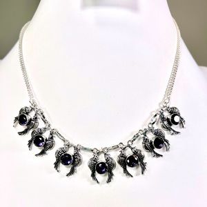 Amethyst 925 Bird Vintage Style Necklace
